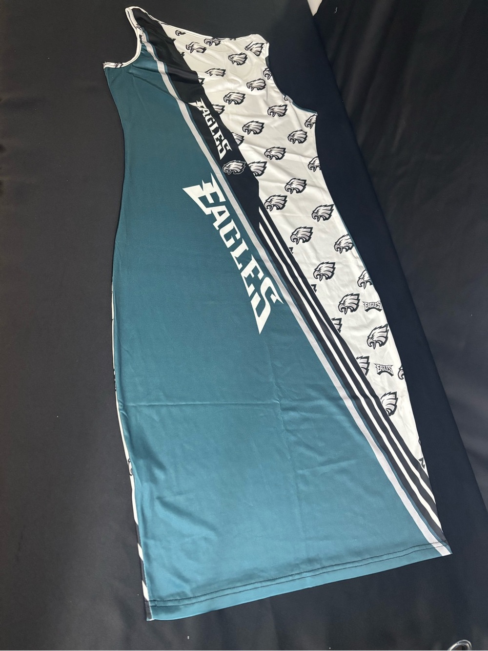 Eagles Logo Teal and White Midi Dress